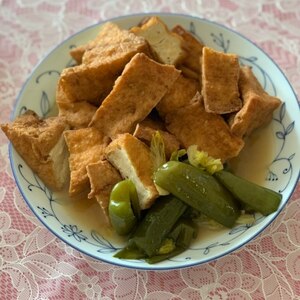 ご飯が進む☆ピーマンと厚揚げの甘辛煮